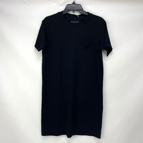 Everlane The Weekend Tee Dress XS Black Short Sleeve Cotton NWT - Picture 3 of 8